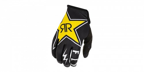 rukavice LITE 2020 Rockstar, FLY RACING - USA (černá/bílá)